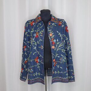 Vintage Embroidered Denim Chore Jacket Sz S